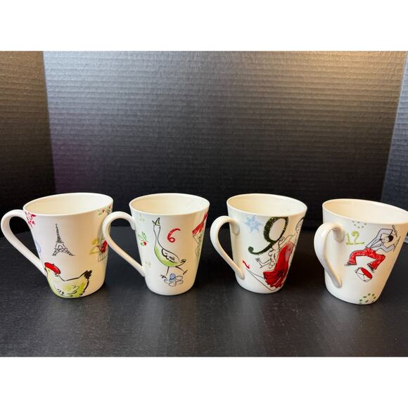 LENOX 12 Days of Christmas Mugs Complete In Original Box! - Picture 3 of 13